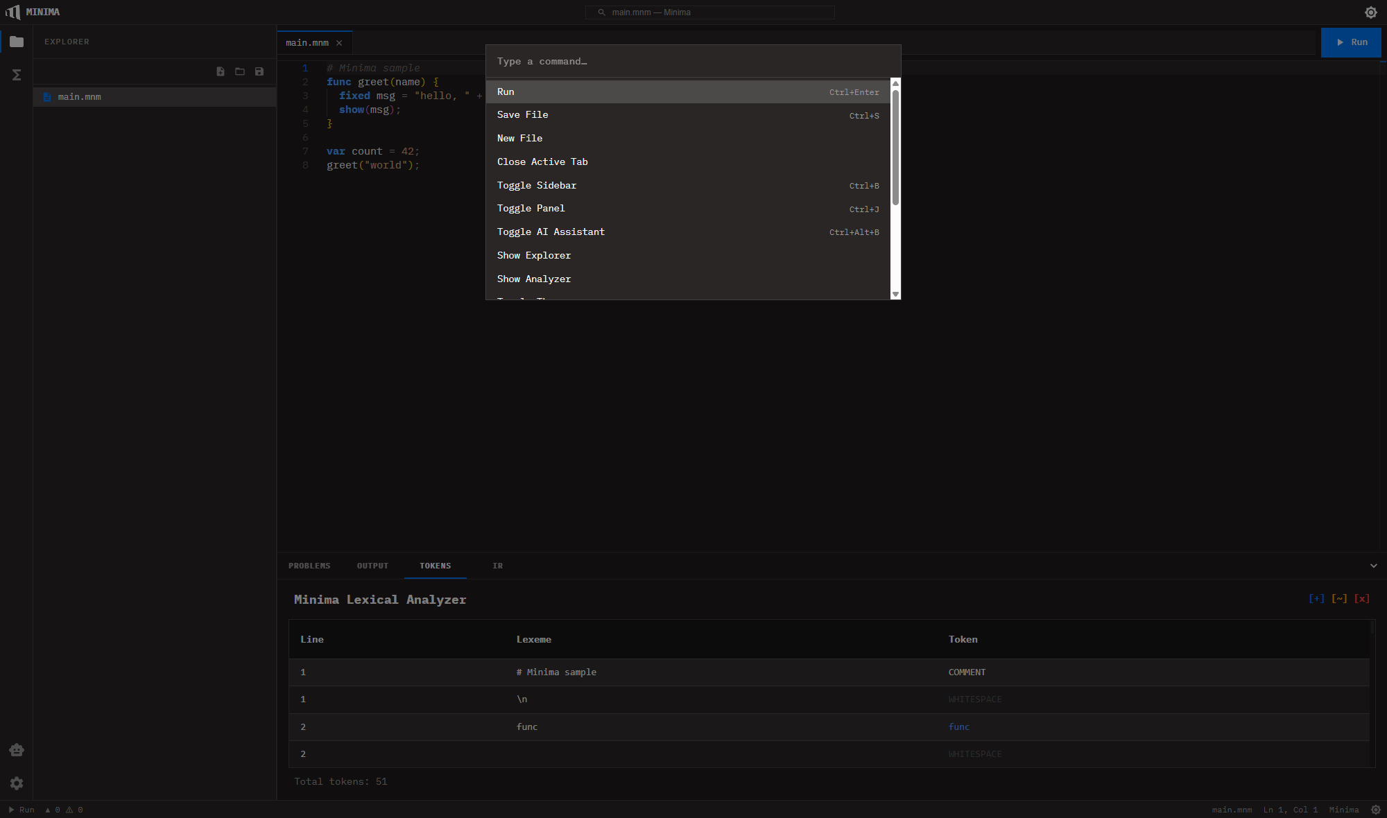 Minima Compiler & IDE — screenshot 5
