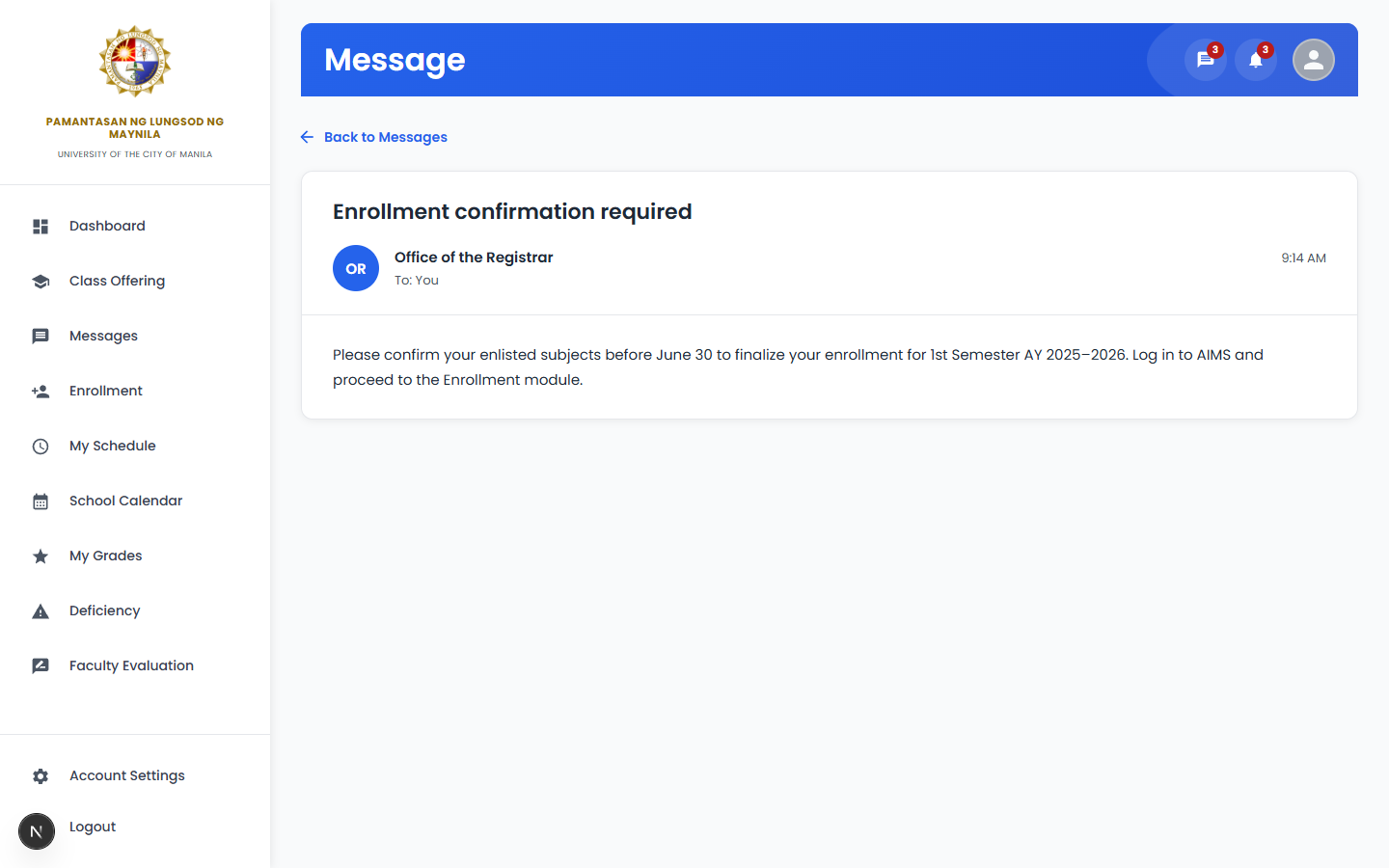 AIMS Redesign — PLM Student Portal — screenshot 12